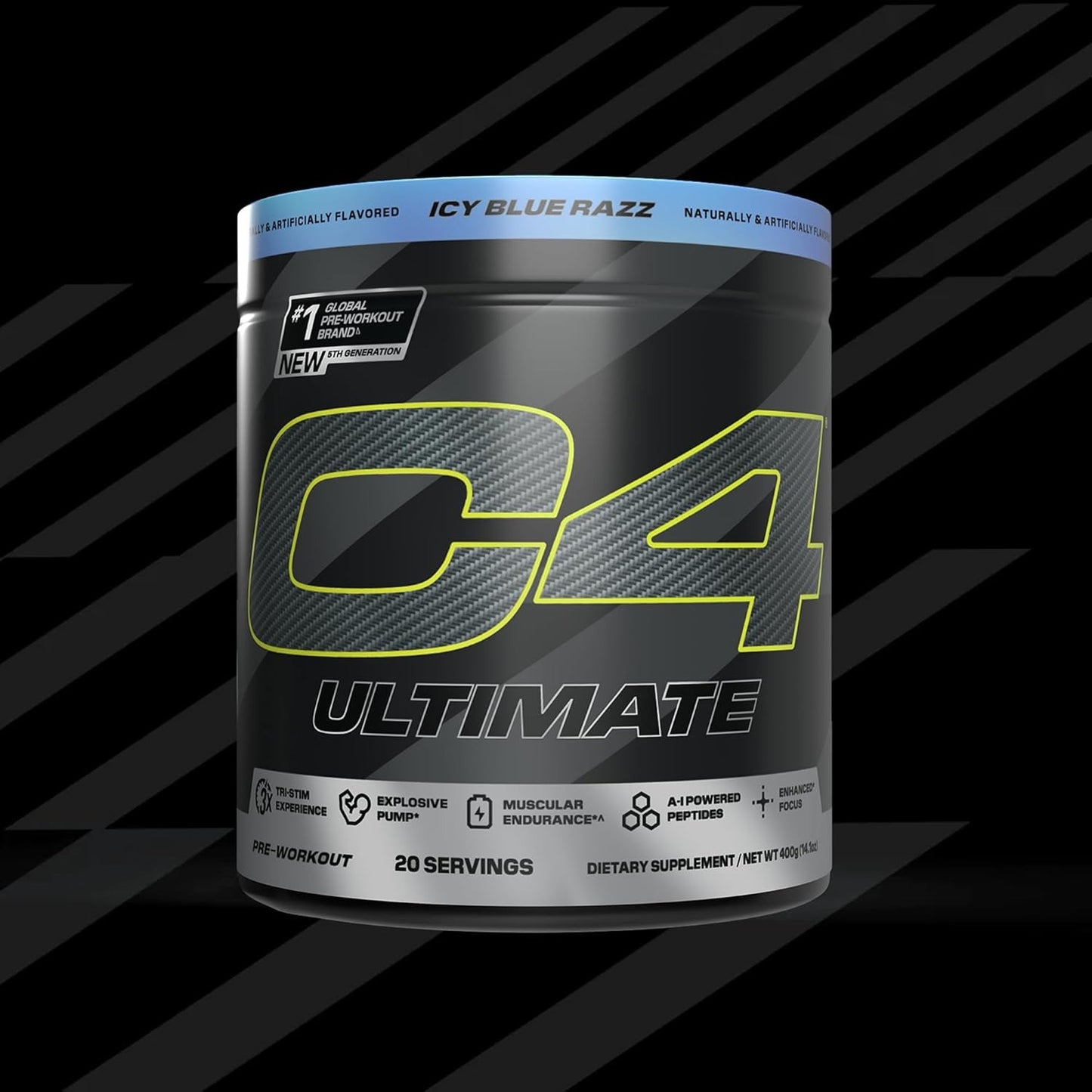 Cellucor C4 Ultimate Pre Workout Powder - Sugar Free Preworkout Energy Supplement for Men & Women - 300mg Caffeine + TeaCrine + Dynamine + Creatine - Frozen Bombsicle, 20 Servings